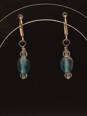 Irridescent Sea Glass Earrings